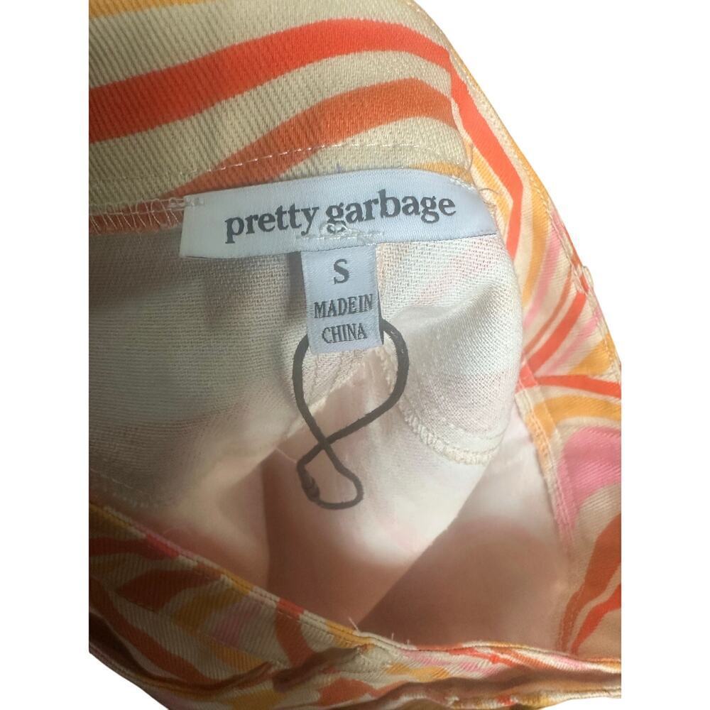 NWOT Pretty Garbage Groovy Swirl  Denim Skirt Outfit Size S - Picture 4 of 6